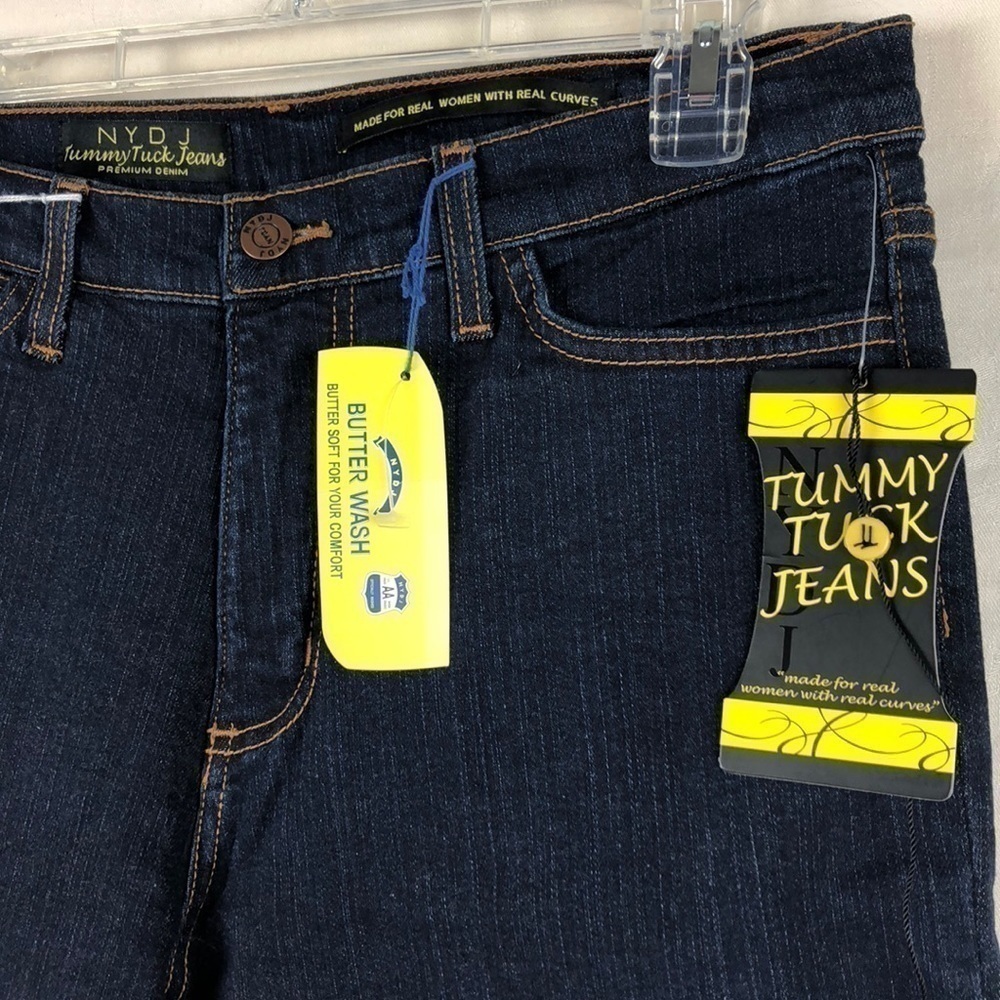 Bnwt - NYDJ 733 Cropped Jeans Blue Side Leg Zipper - Picture 5 of 8